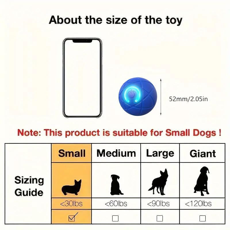 Interactive Gravity Bounce Dog Toy, Durable Chew Ball with Auto Tease, Rechargeable Lithium Polymer Battery, Dog Self-Entertainment Motorized Pet Toys, Christmas Gift