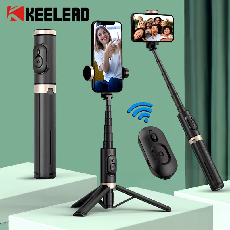 Bluetooth Wireless Handheld Selfie Stick Tripod Extendable Monopod with Remote for Huawei Iphone 13 Pro Max Xiaomi Phone Live