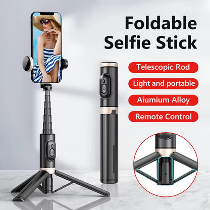 Bluetooth Wireless Handheld Selfie Stick Tripod Extendable Monopod with Remote for Huawei Iphone 13 Pro Max Xiaomi Phone Live